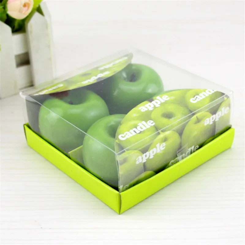 4PCS/Lot Christmas Lemon Shape Fruit  Candle Greet Gift Party Supplies Wedding Gift  Romantic Confession Candle