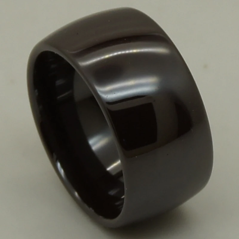 unique & rare brown color 12mm super width simple dome hi tech scratch proof ceramic ring new 1pc