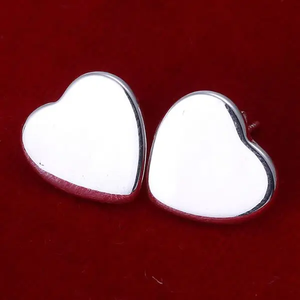 High Quality Gorgeous KN-E010 Hot Selling Wholesale Silver Plated Earrings for Woman Fashion Jewelry Heart Earrings