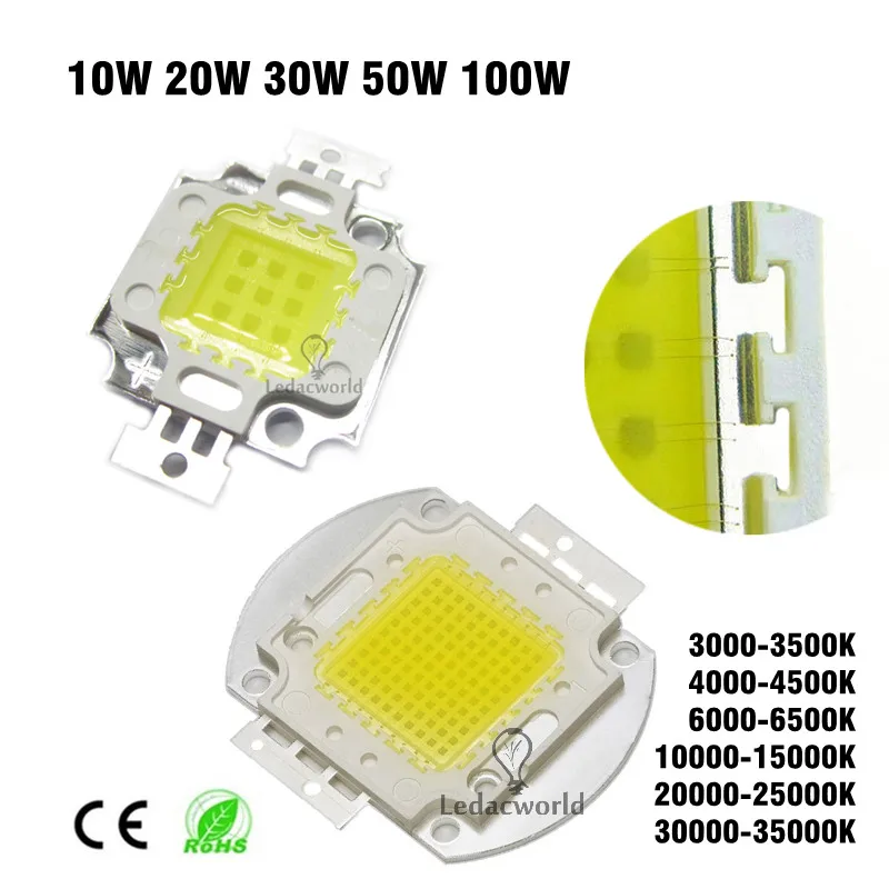 chip de led de alta potencia integrado smd contas cob 10w 20w 30w 50w 100w branco quente natureza branco fonte de luz fria 01