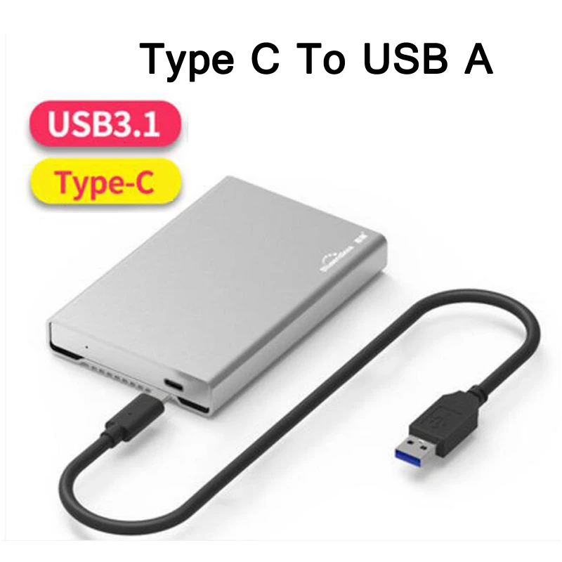 2.5 ''hdd enclosure sata ad alta velocità di Tipo C 3.1 / USB micro-B 3.0 a sata hdd casi pieno di alluminio disco rigido del notebook caddys