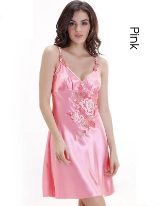 

Plus Size Sexy Lingerie Satin Sleep Women Summer Nightgown camisola de dormir mujer Sleepwear chemises de nuit des femmes pijama