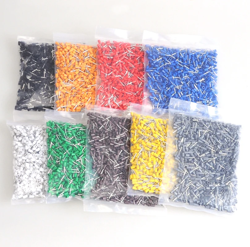 1000Pcs E6018 Tube Pre-insutated Cord End Terminal Cable Crimp Wire Ferrules For 10AWG 6.0mm2