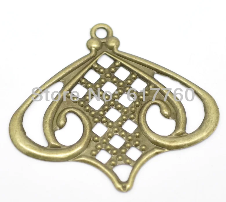 

Free shipping-50Pcs Antique Bronze Filigree Charm Pendants Embellishment Jewelry Findings DIY Connectors 5.5x5cm(2-1/8"x2")