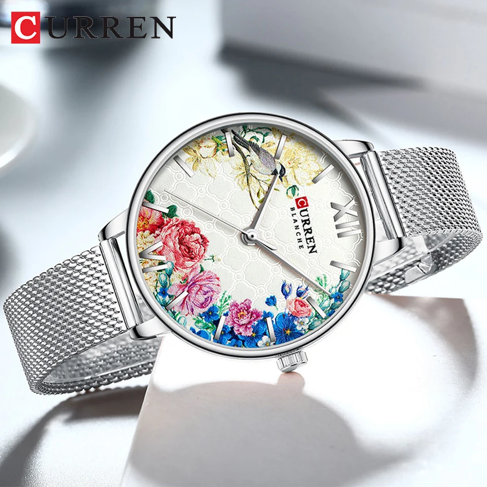 

CURREN Women watches Dial Ladies Japanese quartz wristwatch waterproof Ultra-thin Stainless Steel Strap waterproof Reloj Mujer