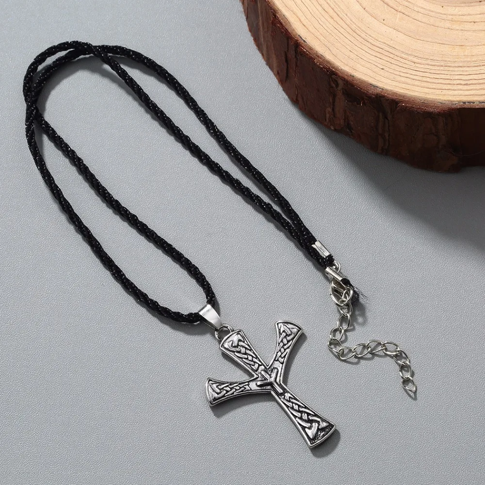 Nostalgia Viking Rune ALGIZ Runic Runes Amulet Pendant Neckless Jewlery Tibetan Silver Plated