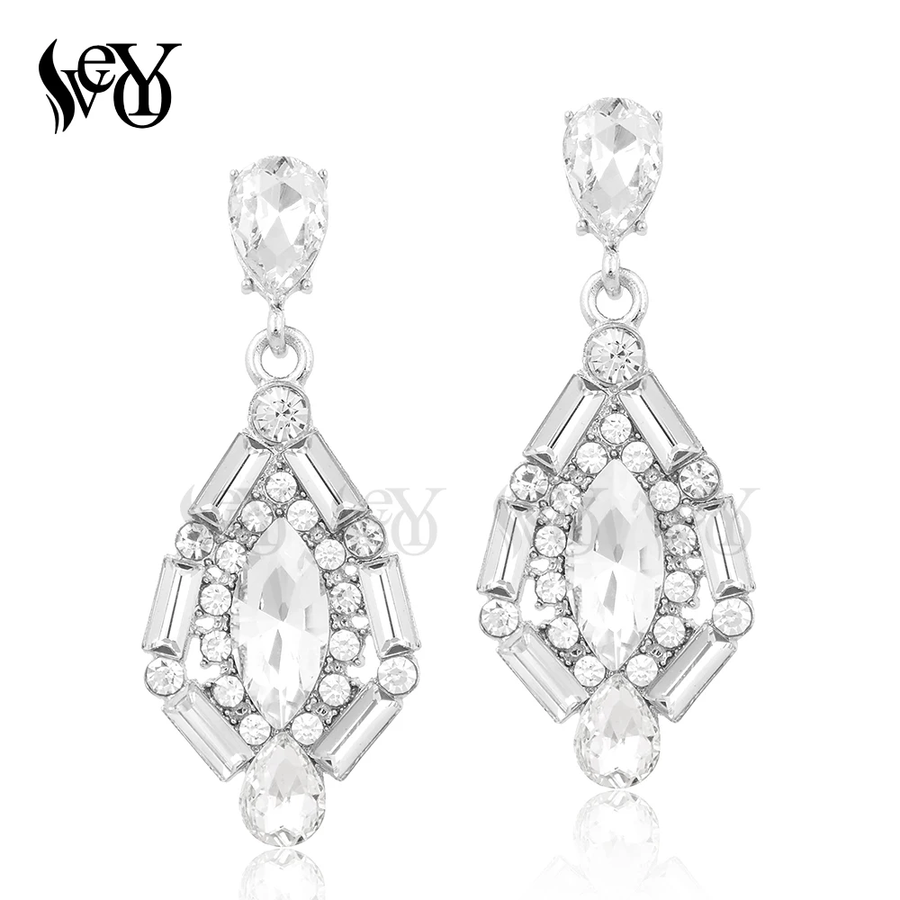 VEYO Crystal Earring for Woman Drop Earrings Full of Rhinestone Earrings Spike Trendy Top Quality Fashion Jewelry