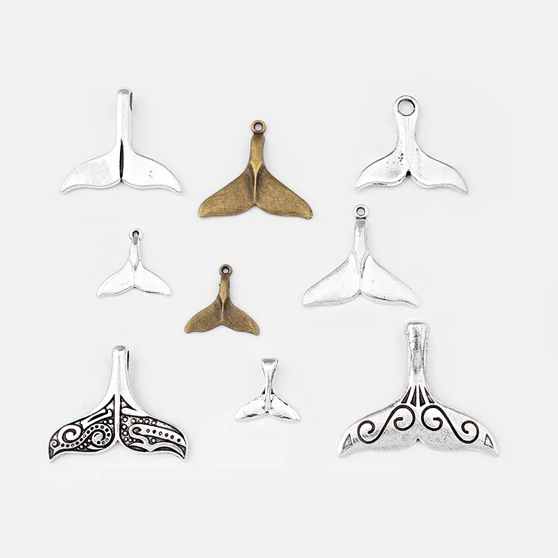 

1Pack Tibetan Silver Whale Tail Charms Pendant For DIY Bracelet Necklace Jewelry Findings Making