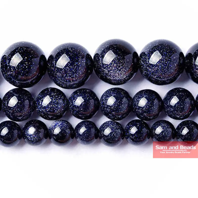 wholesale Blue Sand Stone Round Beads 16\