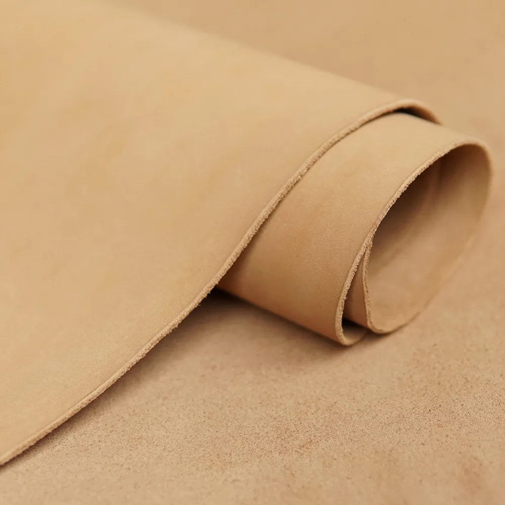 QYHQ Veg Tan Tooling Leather 6-7oz Natural Full Gain Cowhide Handmade DIY Art Craft Vegetable Tanned Cow hide