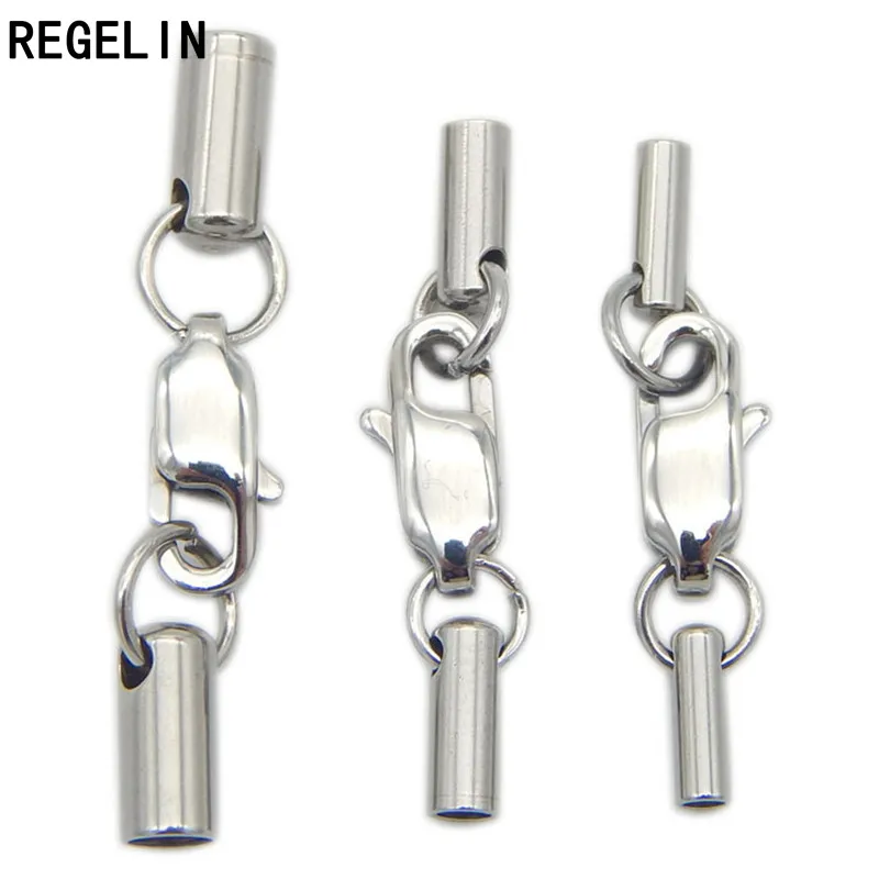 REGELIN – fermoirs et crochets en acier inoxydable, pour bricolage, cordon en cuir, anti-allergie, connecteur pour la fabrication de bijoux