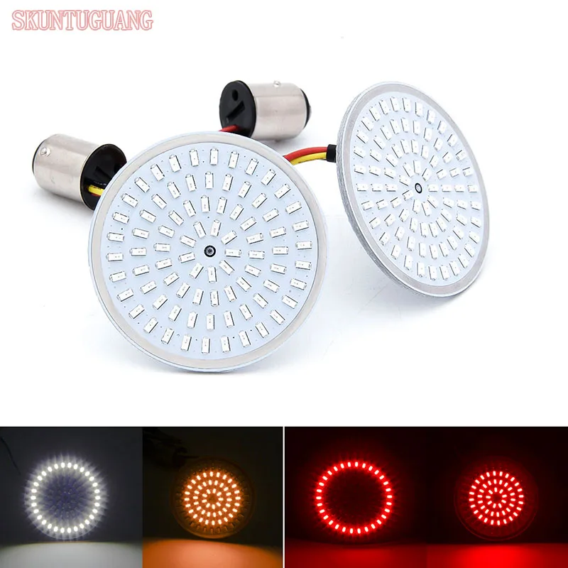 

Motorcycle 2 Inch Bullet Style LED Inserts Turn Signal Light Front/Rear 50MM Turning Light Amber/Red Indicator Light