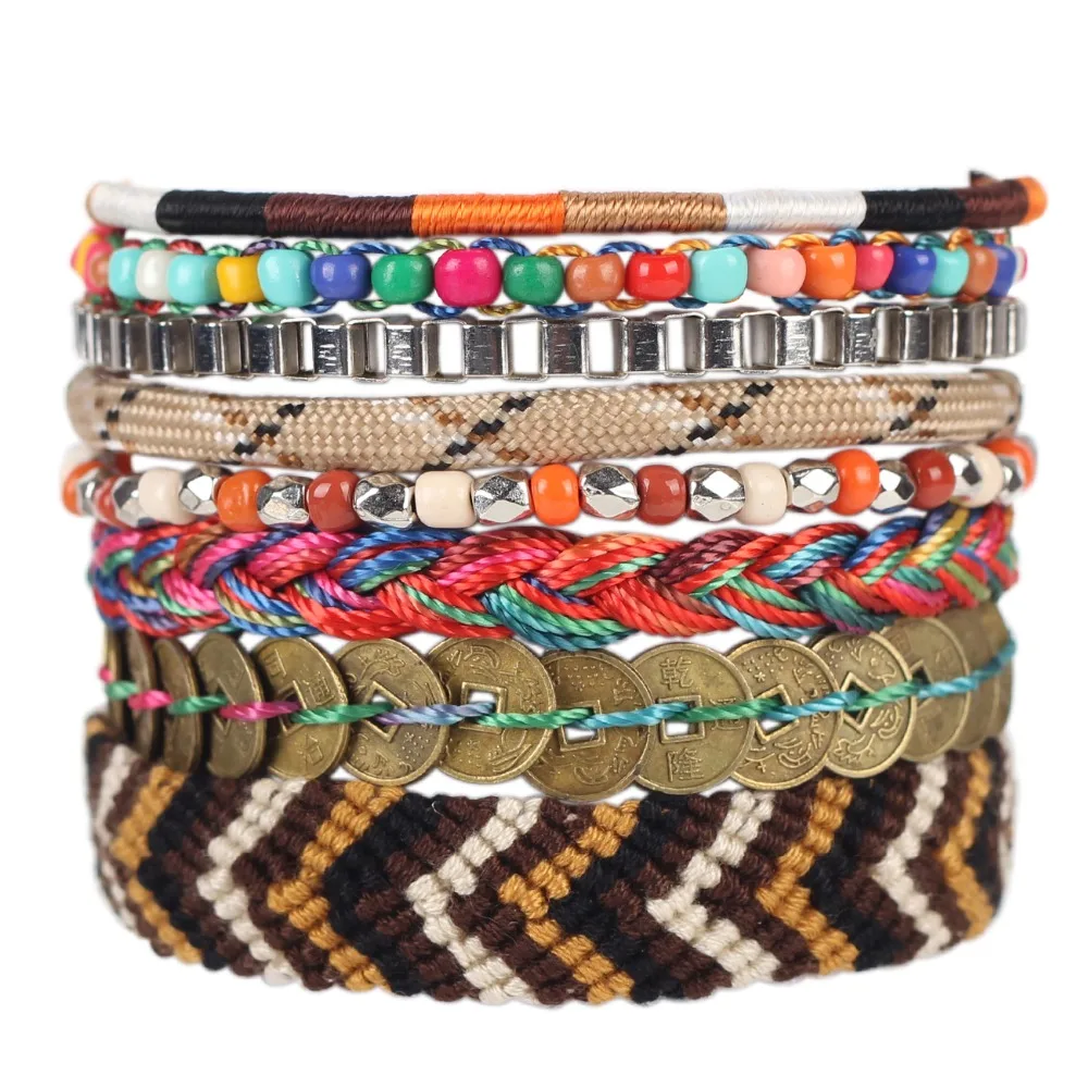 Bonsny Handgefertigten Luxus-armband Frauen böhmischen Marke Armreif Weben Pailletten Mode Armbänder 2016 News Schmuck Für Mädchen