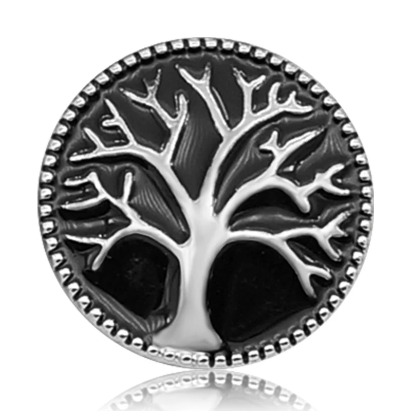 New KZ3080 Beauty Charm Colorful Life tree 18MM Metal snap buttons 4colors for DIY snap jewelry wholesale