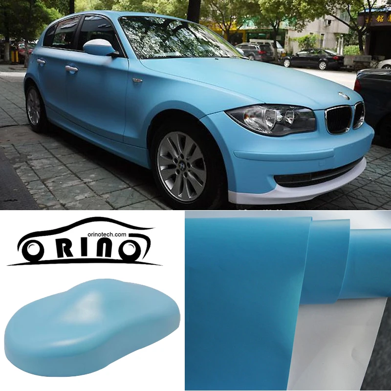 

High Quality Matte Ligth Blue Car Wrap Vinyl Film Matte Vinyl Wrap With Air Free Vehicle Wraps Size:1.52*30m/Roll