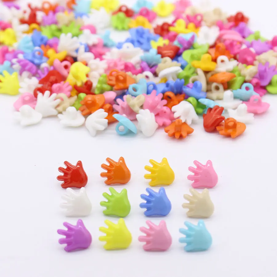 100 pcs/lot Multicolor Mix Color Hand shape Design Buttons 2 Holes DIY Sewing Scrapbooking Home Accessories Tools