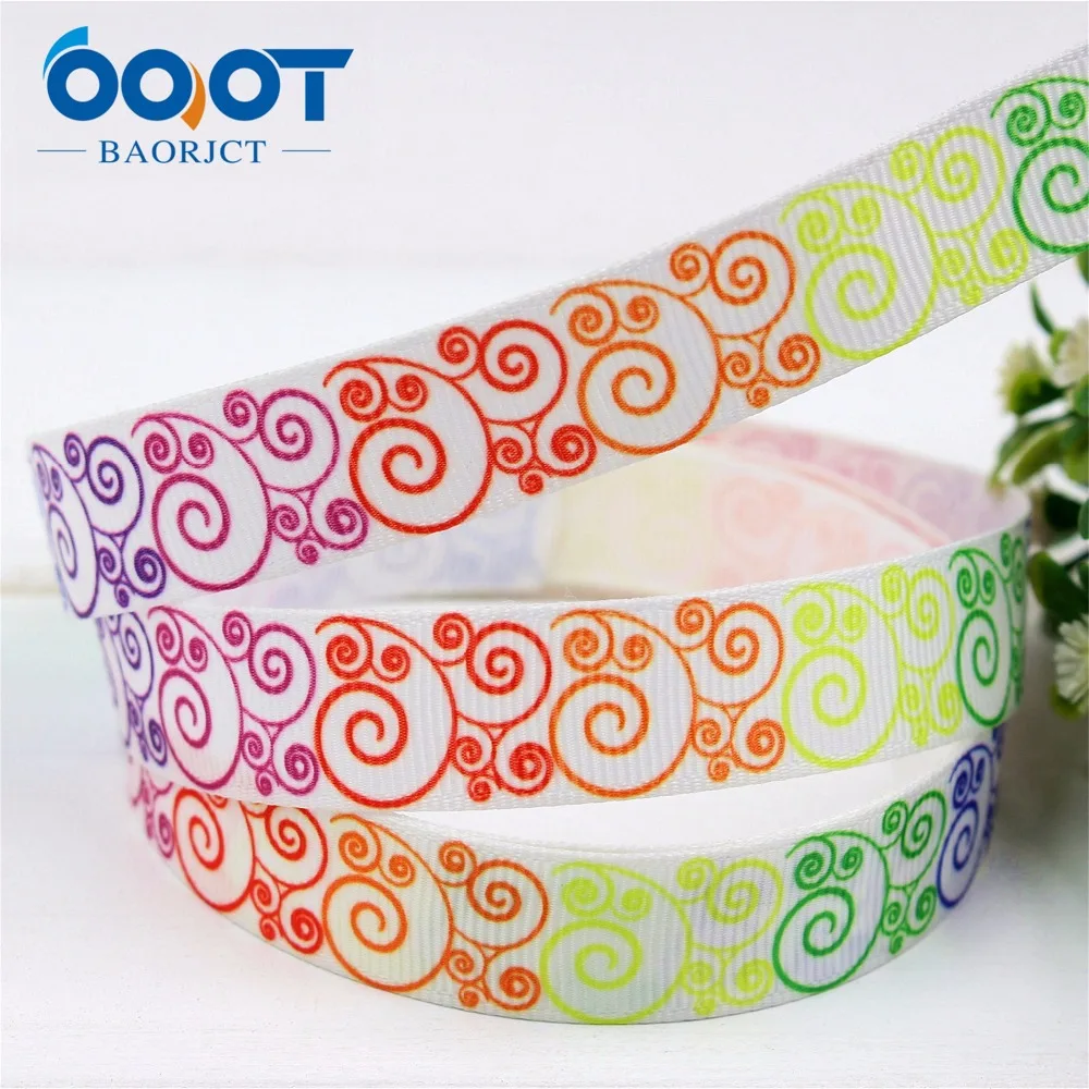 174138,OOT BAORJCT 16mm 10yard/lot geometry Ribbons Thermal transfer Printed grosgrain Wedding Accessories DIY handmade material