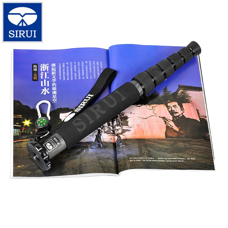 SIRUI P-326 Mini ขาตั้งกล้องแบบพกพาคาร์บอนไฟเบอร์ Monopod สำหรับ Iphone Sumsang สำหรับ Canon Nikon Sony สำหรับ Gropo