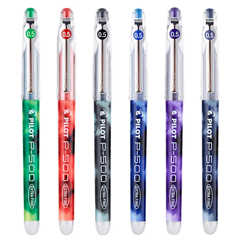 Perfect for Exam! Pilot P500 Gel Pen 0.5mm Rolling Ball Pens Extra Fine Point Student Pen Smooth Writing BL-P50 Stationery