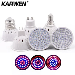 KARWEN LED Grow Light 36 54 72Leds E27/GU10/MR16 220V Phyto Lamp Full Spectrum LED Grow Light E27 Led Growing Lamps For Plant