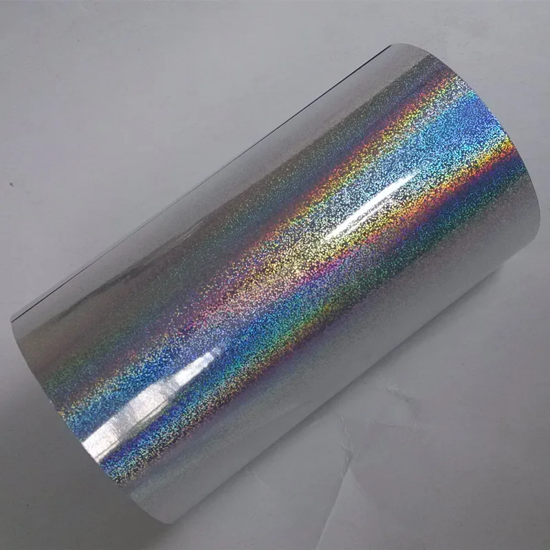 

Holographic foil hot stamping foil silver quicksand pattern hot press on paper cards or plastic meterials transfer film