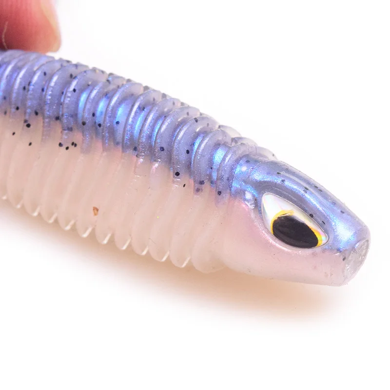 Proleurre Shad Soft Lures 80มม.110มม.ประดิษฐ์3D Eye สองสีซิลิโคนเหยื่อตกปลา Lure Leurre เหยื่อซิลิโคน T Wobbler