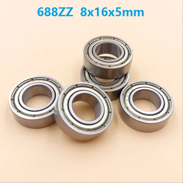 100pcs/lot 688ZZ 688 ZZ ball bearing 8x16x5 mm deep groove ball bearings Miniature Mini bearing 8*16*5