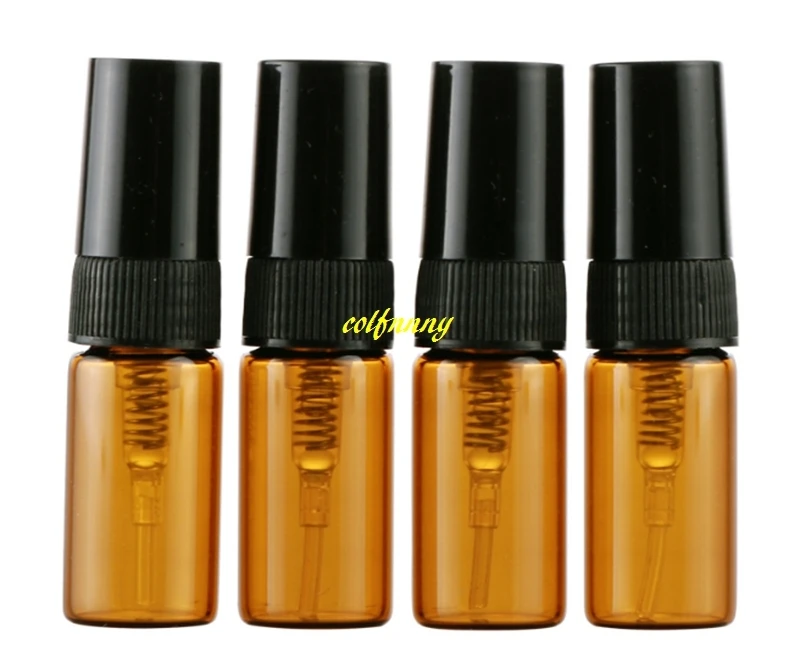 500 cái/lốc Nhanh Chóng vận chuyển 3 ML Hổ Phách Phun Perfume Bottle Rỗng Nâu Parfum Thủy Tinh Mẫu Atomizer Chai