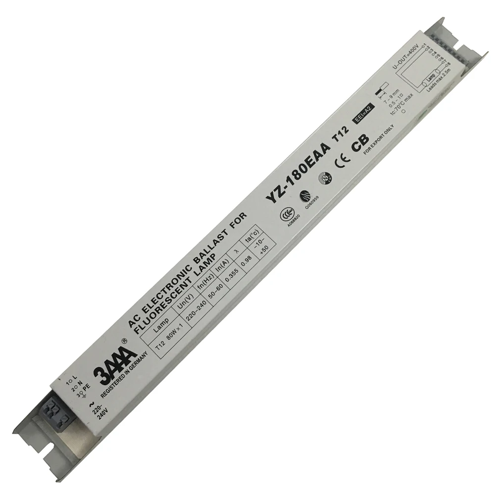 

1pc 3AAA 220-240V YZ-180EAA T5-E 80WX1 L358D Electronic Ballast for Fluorescent Lamp T5-E, 358*30*30mm