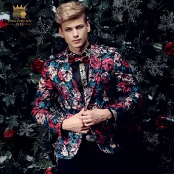 Fanzhuan free shipping new fashion men's male slim 2017 Flower  Floral suit jacket 14078 blazer winter autumn plussize promotion