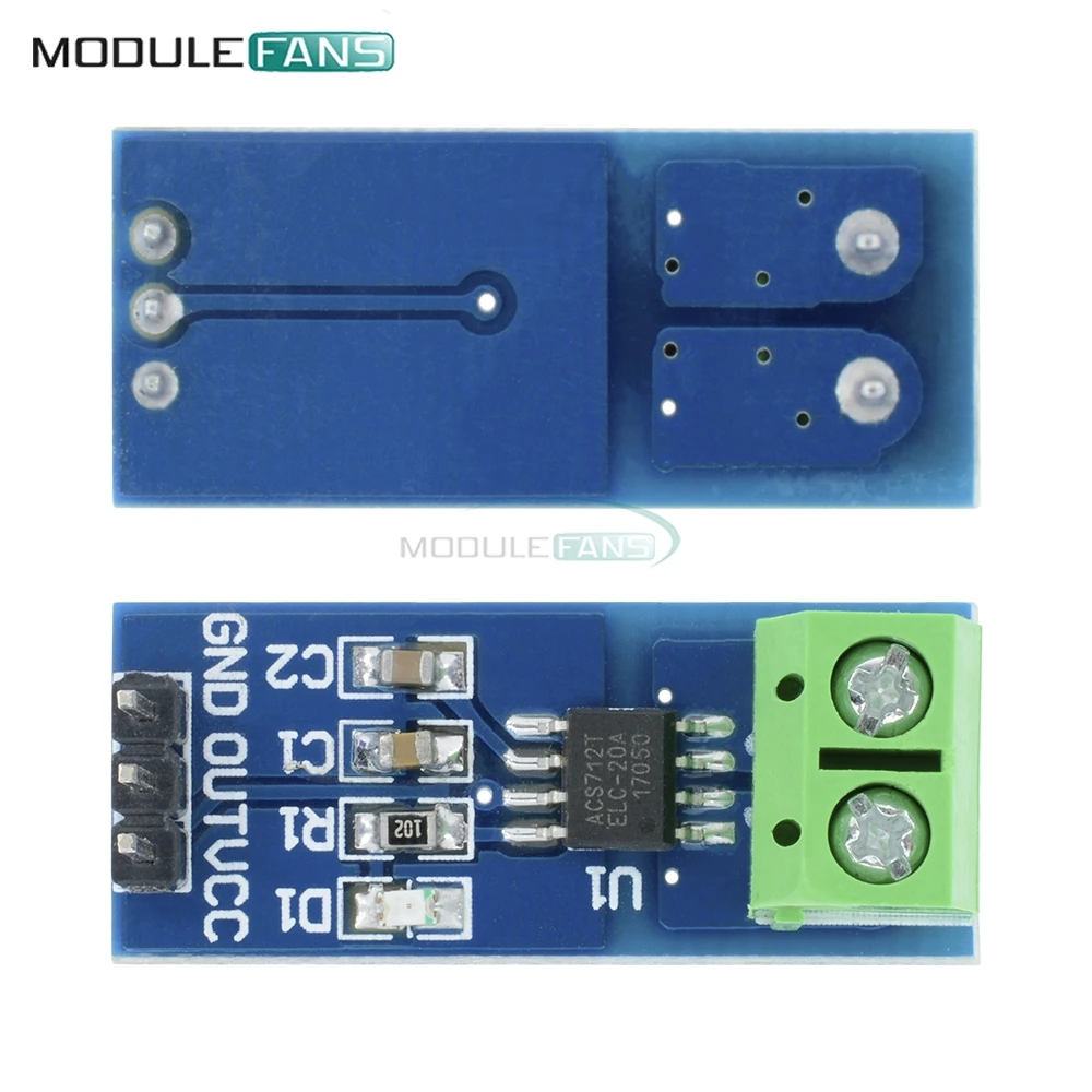 1PCS/LOT Hall Current Sensor Module ACS712 20A module for Arduino ACS712ELC-20A Pin 5V Power Indicator Board DIY
