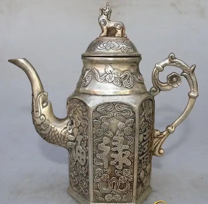 

Rare Old Silver carving ornaments--bliss pot,handmade crafts,best collection & adornment,free shipping