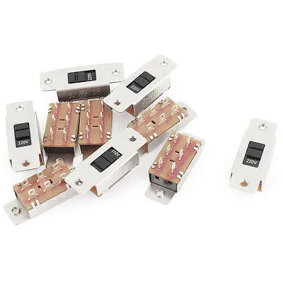 10 Pcs 2 Position DPDT 6 Pin AC 3A/15A 125V/250V Mini Micro Slide Switch