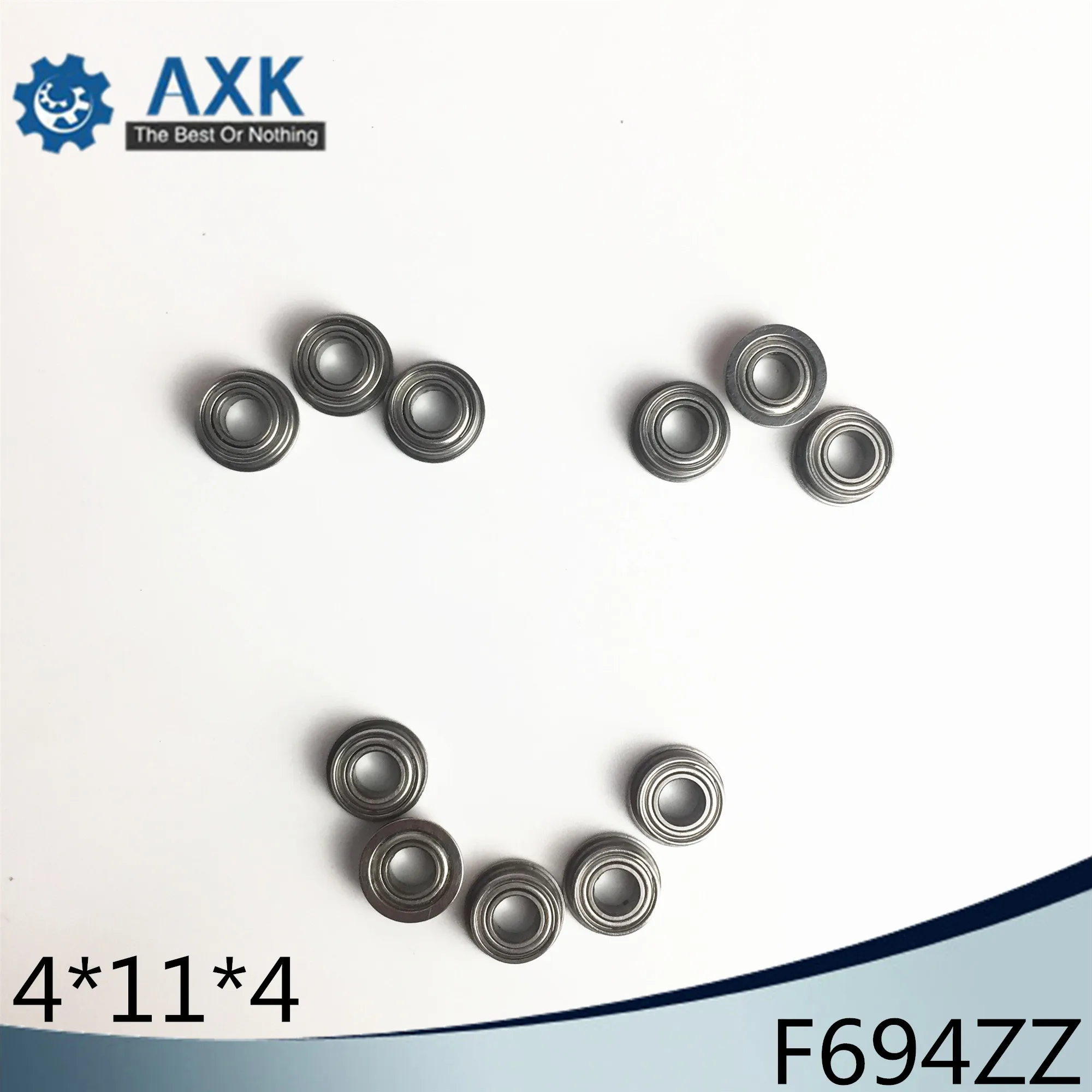 F694ZZ Flange Bearing 4x11x4 mm ABEC-1 ( 10 PCS )  Flanged  F694 Z ZZ Ball Bearings F619/4ZZ