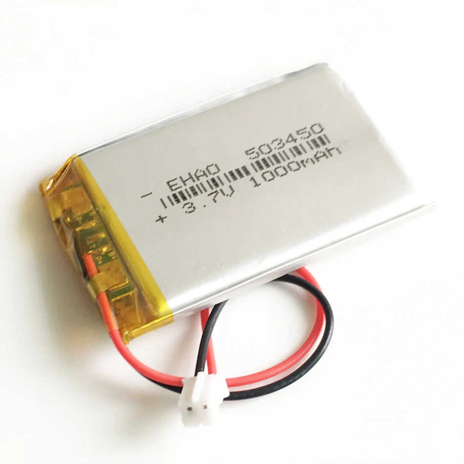 3.7V 1000mAh 503450 litowo-polimerowa LiPo akumulator JST PH 2.0 2pin wtyczka do Mp3 inteligentny zegarek z kamerą rejestrator głośnik