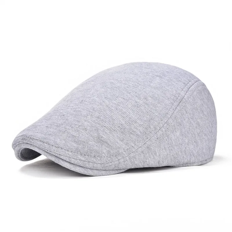 VOBOOM-Boina suave de algodón para hombre y mujer, gorro plano estilo Retro Vintage, Boina suave, informal, para primavera y verano