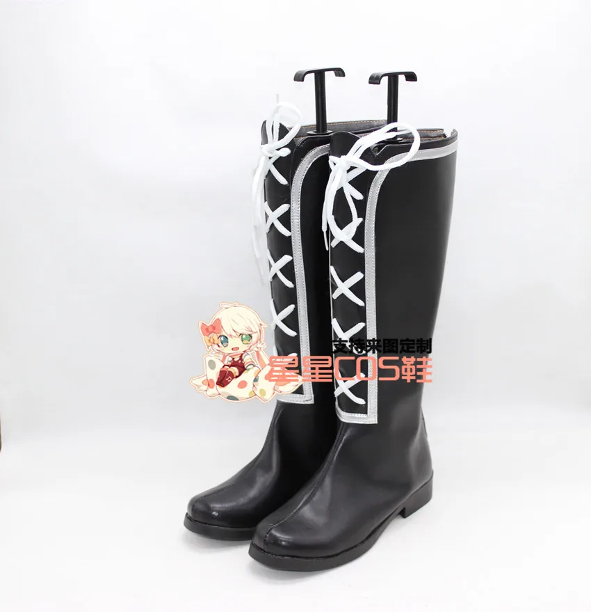 Re: Life in a Different World from Zero Crusch Karsten Black Long Cosplay Shoes Bots X002