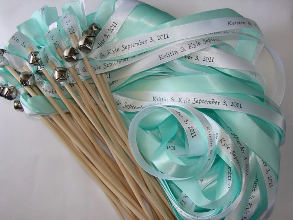 

DIY Personalized Wedding Ribbon Stick For Wedding Dec