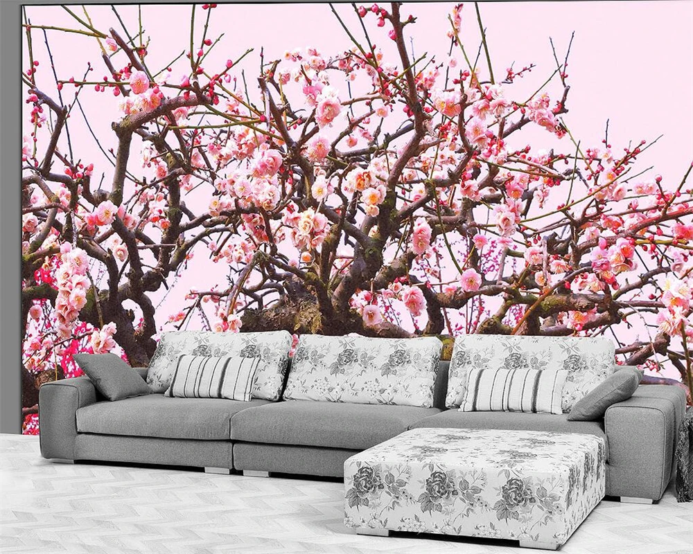 

Custom size wallpaper tree peach TV background wall living room bedroom sofa background wall mural home decoration 3d wallpaper