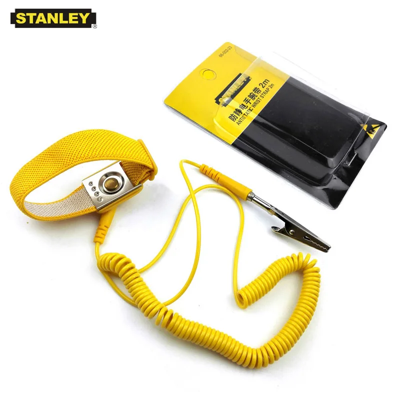 Stanley 1-piece 2m long adjustable antistatic wristband anti static electricity bracelet ESD discharge belt with grounding wire