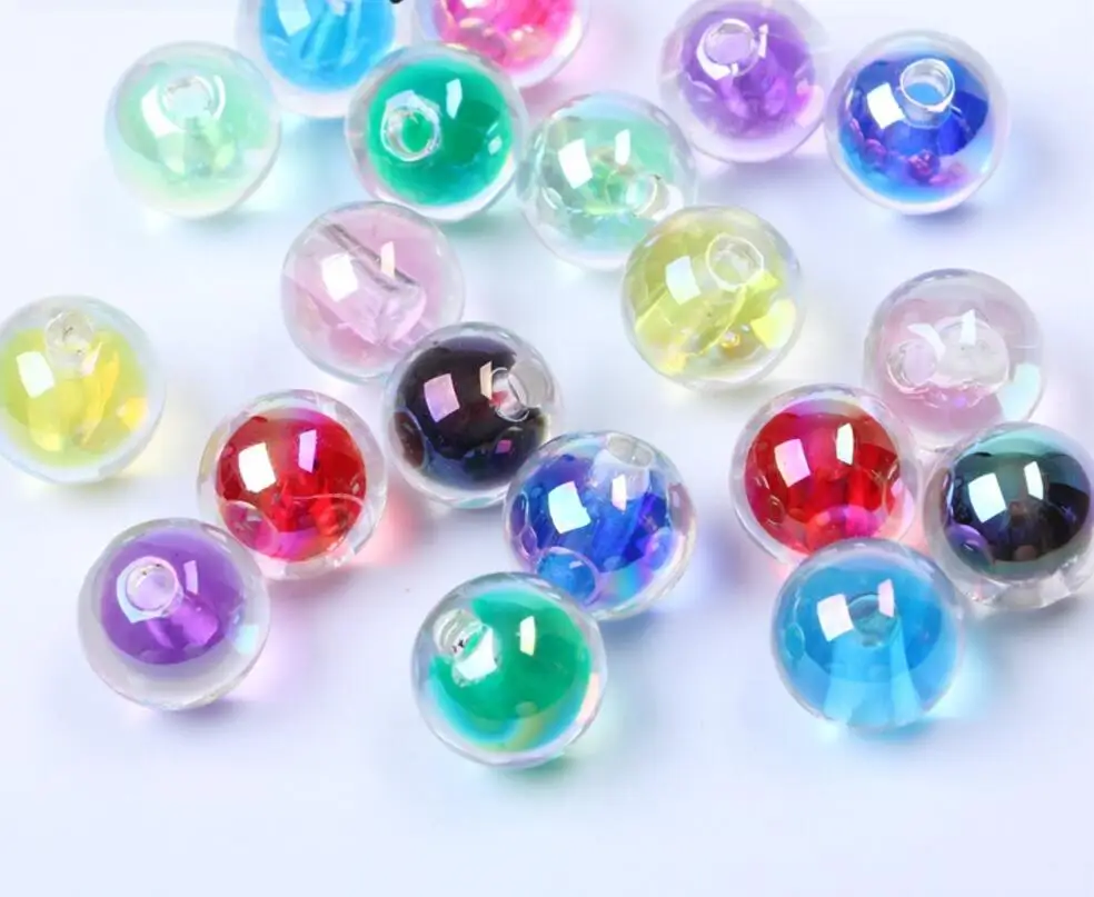 

100 шт 16 мм акриловые круглые цветные бусины с одним отверстием для шитья рукоделия украшения для волос