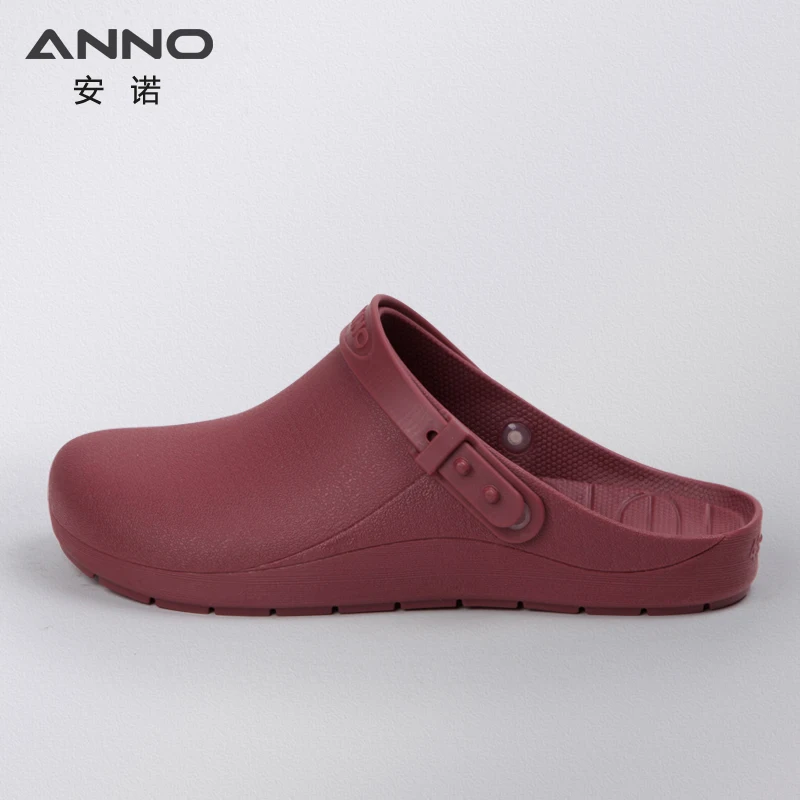 ANNO Wearable Foot Wear Doctor Nursing Shoes Dental Hospital Clog Slipper Clean Room Work Shoes With Strap TPE