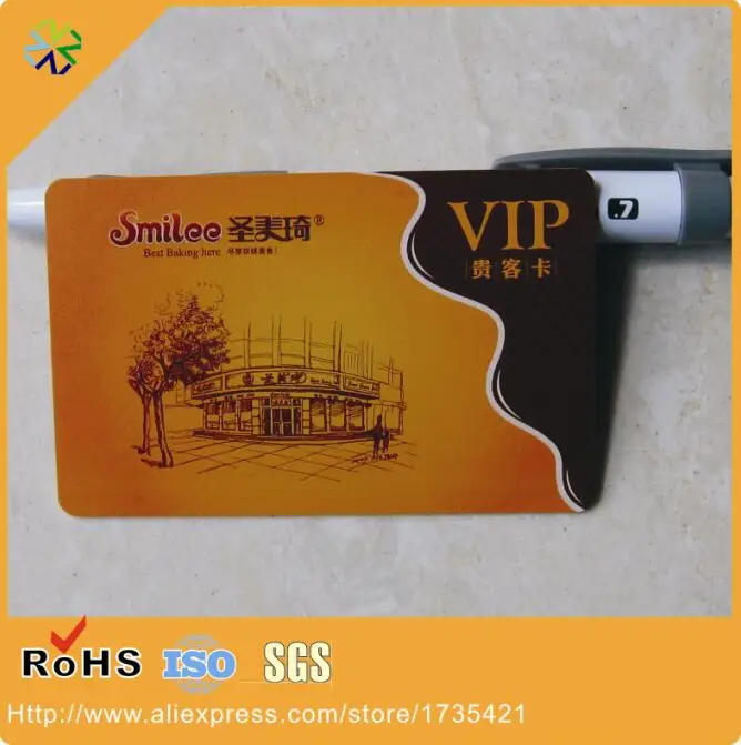 

CR80 ISO standard size 500pcs/lot CMYK full color printing hard plastic custom gold foil vip card