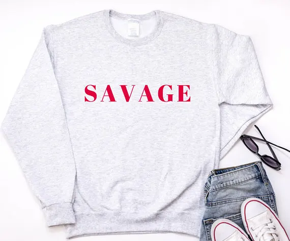 Sugarbaby Savage Sweatshirt Crewneck Best Friend Gift Tumblr fashion Trendy Casual Tops High quality Grey Sweatshirt Drop ship