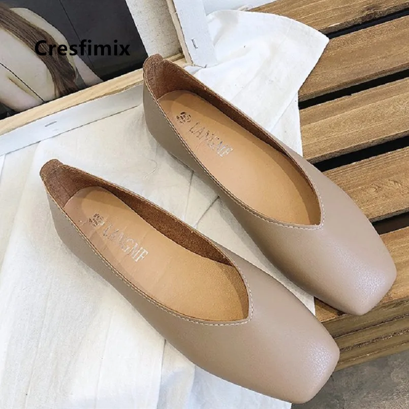 Marlisasa Women Cute Light Weight Spring Slip on Flat Shoes Lady Casual Brown Office Flats Summer Shoes Zapatos De Mujer F5268