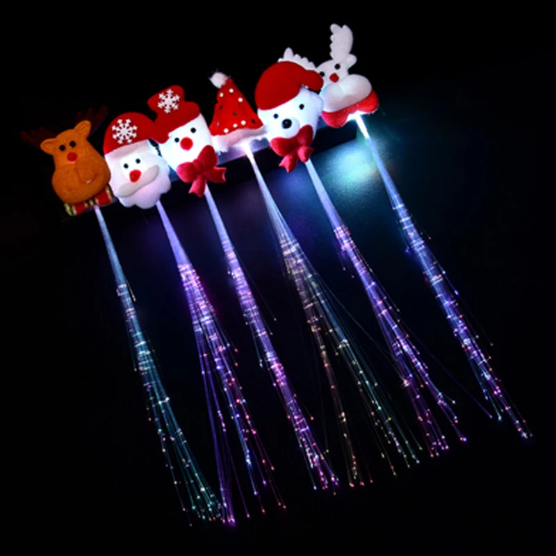 LED Party Christmas Glow Hair Braid Headwear Light-Emitting Fiber Hairpin Luminous Braids Glow Gift Festival In The Dark In Toys