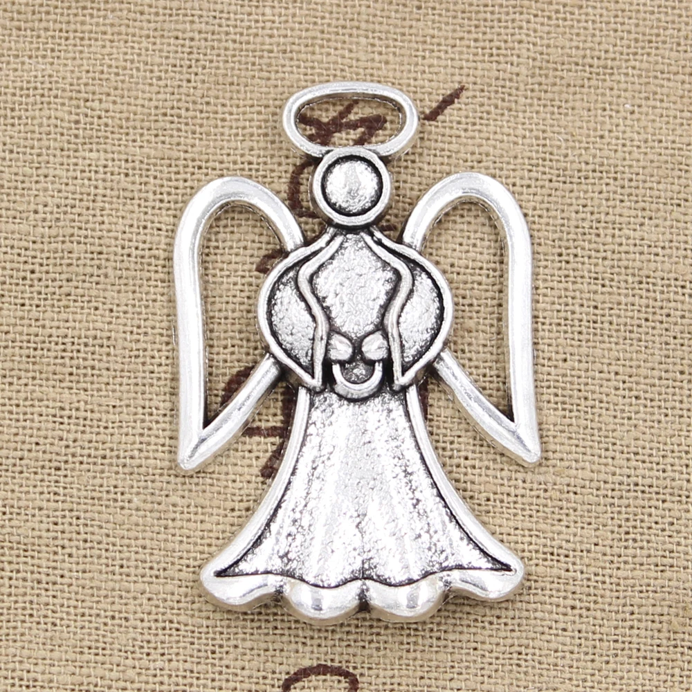 3pcs Charms Guardian Angel 45x29mm Antique Pendant fit,Vintage Tibetan Silver color,DIY Handmade Jewelry