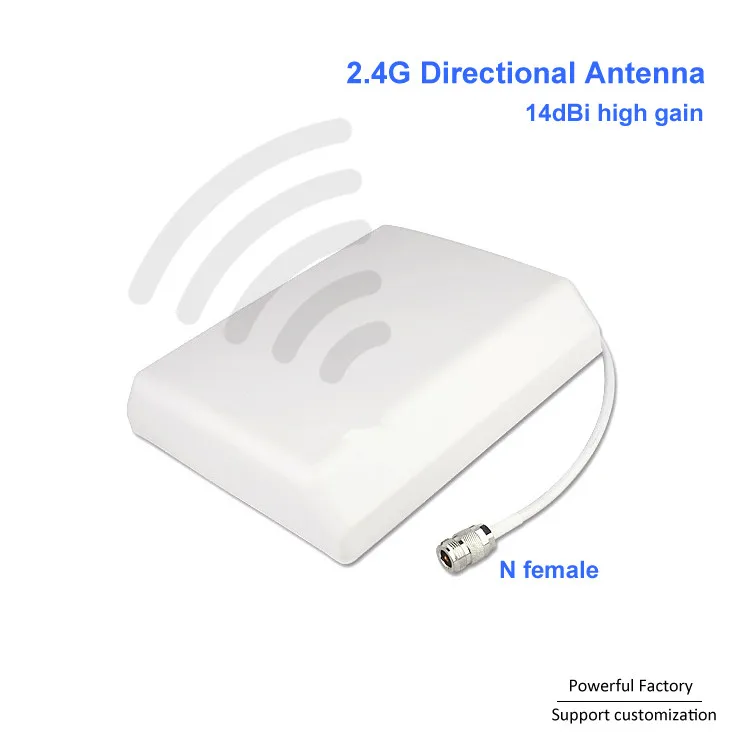 

2.4G WIFI Outdoor Panel Antenna 14dBi Single Polarization Directional Plane Wall Mounted 1M Cable N Female