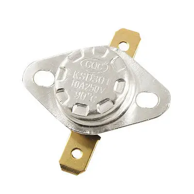 Normal Close Temperature Controlled Switch Thermostat 90C KSD301 Auto Reset 2pcs