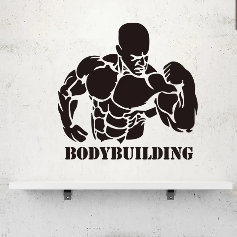 

Muscular Man BodyBuilding Wall Stickers For Fitness Exercise Gym Poster Decoration Mural Room Home Decor Self-adhesive Wallpaper